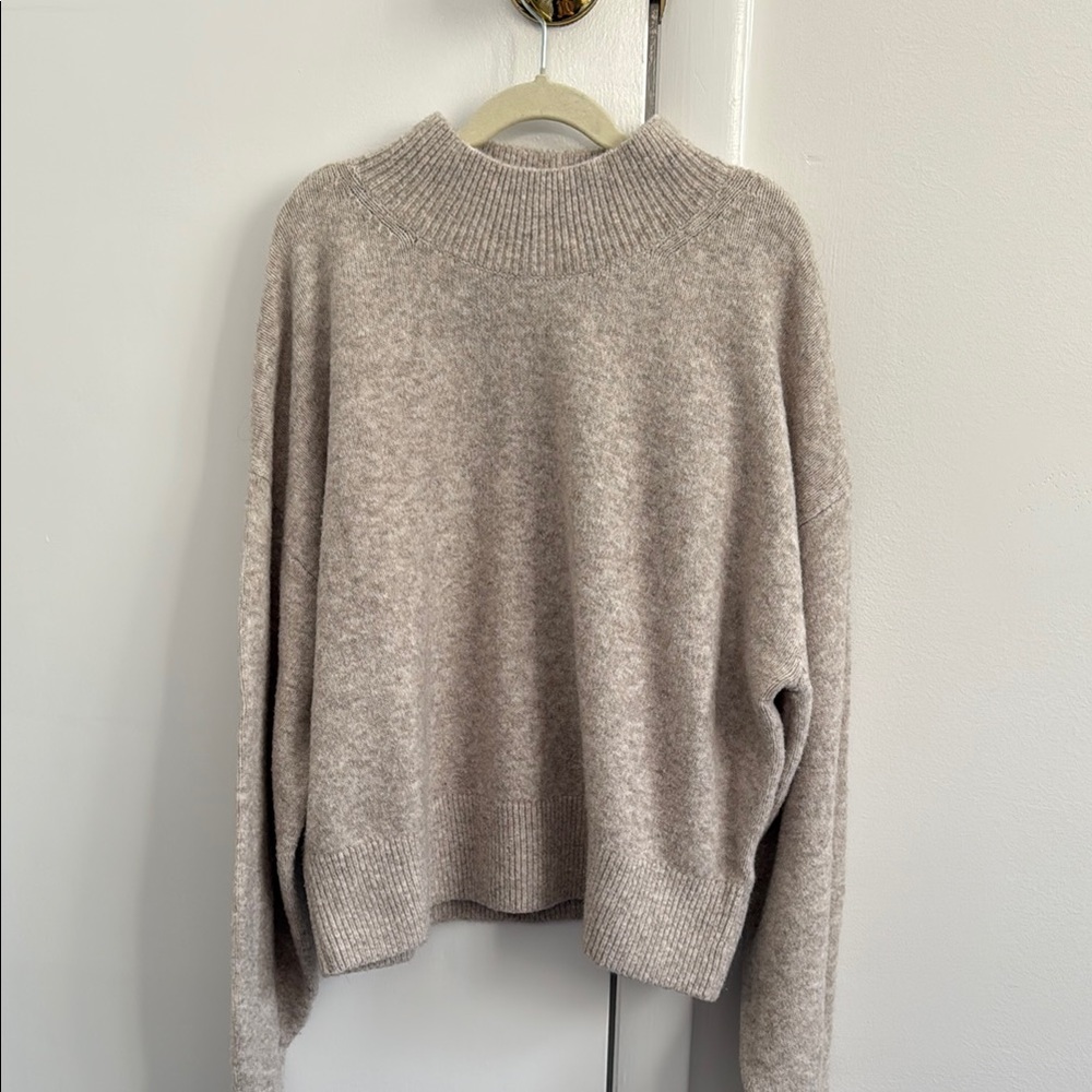 & Other Stories Cozy Beige Mock Neck Sweater